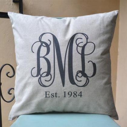 Inter-locked Monogram Pillow Cover, Personalized..