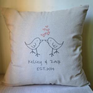 Birds Pillow Cover,personalized Pillow..