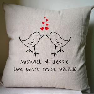 Birds Pillow Cover,personalized Pillow..