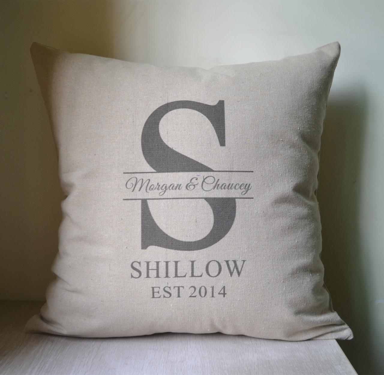 Initial Wedding Pillow,decor Pillow,personalized Pillow Cover,pillow Case,cushion Cover,anniversary Gift,bridal Shower Gift,wedding Gift
